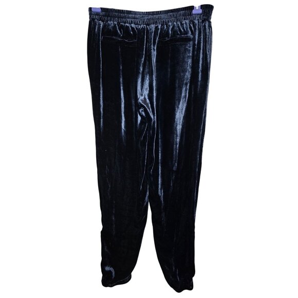 Go By Go Silk Navy Velvet Jogger Ankle Zip Pants XS Boho Whimsygoth - Picture 3 of 6